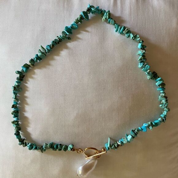 Bohemian pearl necklace M37 - Picture 3 of 3